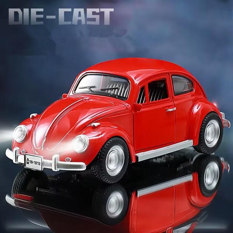 1:18 Beetle Alloy Classic Car Model Diecasts Metal Vehicles Car Model High Simulation Sound Light Collection Childrens Toys Gift