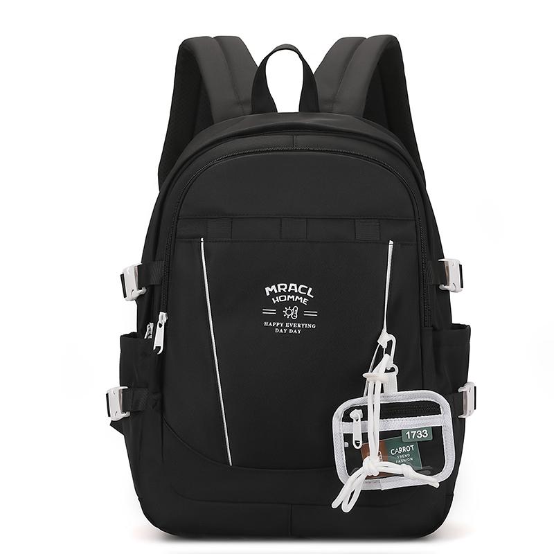 

Школьный рюкзак для школьников средней школы, мужской, дорожный, цветной, женский, большой емкости, рюкзак чёрный