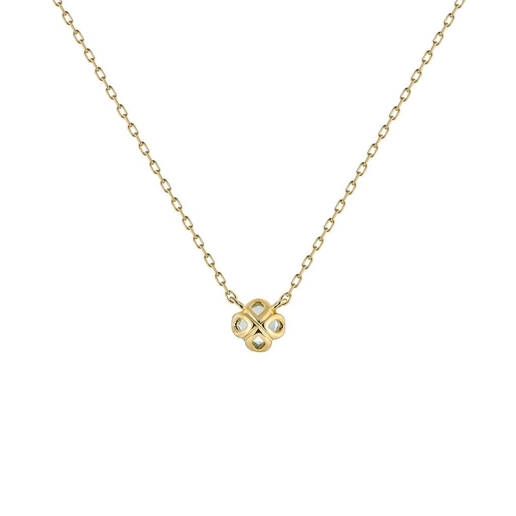 Official March Birthstone K10 Yellow Gold Solitaire Necklace with Birthday Gift for Jewelry Case Product 112536123018 4℃ Aquamarine, Women, Included,