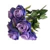 Multicolor Rose Artificial Flower 9 Heads Silk Petal Faux Rose Green Leaves Desktop Ornament Flower Bouquet Home Decoration