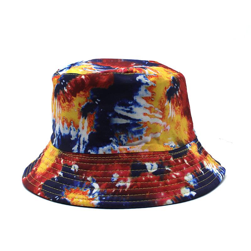 MultiColor Printing TieDye Bucket Hat Outdoor Sunscreen Bucket Hat Graffiti Double Sided Basin Hat