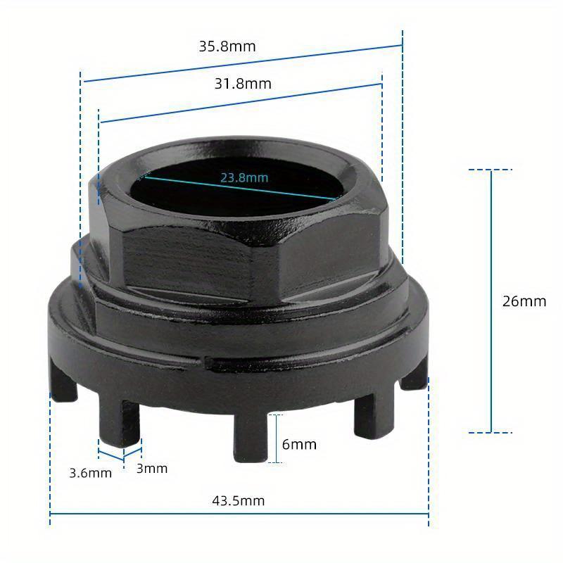 Eight Notch Tool Bicycle Drive-side Bottom Bracket ISIS BB Cups Install e-Bike 8 Teeth Fitting Chainring Lockring Removal Sleeve