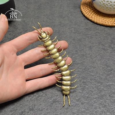 Antik Bakır Hareketli Kırkayak Süsü Masaüstü Dekorasyon Aksesuarları El Sanatları Simülasyon Hayvan Oyuncak Figürinler Minyatürler Çay Peti