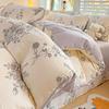Flowers Bedding Set with Pillowcase Bed Sheet Single Full Size Bed Linen Washed Cotton Duvet Cover Set Queen/King Double Size