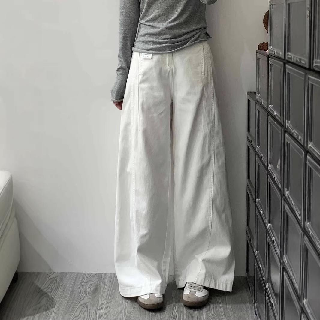 Women s White Wide-Leg High-Waisted Jeans - 2026 Spring/Summer Collection 4XL