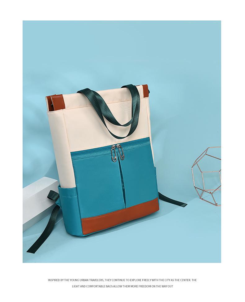 Stylish Color Block Women's Backpack - 2026 Large Capacity, Lightweight, Anti-theft, Double Shoulder, Perfect for Commuting, Travel, and School.