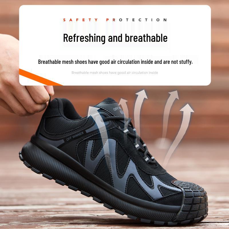 Men's Stylish Anti-Smash Work Shoes: Breathable, Wear-Resistant, Anti-Puncture, Lightweight, Four Seasons Protection
