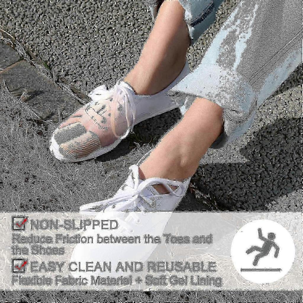 10pack Toe Caps Closed Toe Surface Fabric Sleeve Protectors With Gel Lining, Prevent Pain Relief For Corns, Blisters And Ingrown Toenails (size Large