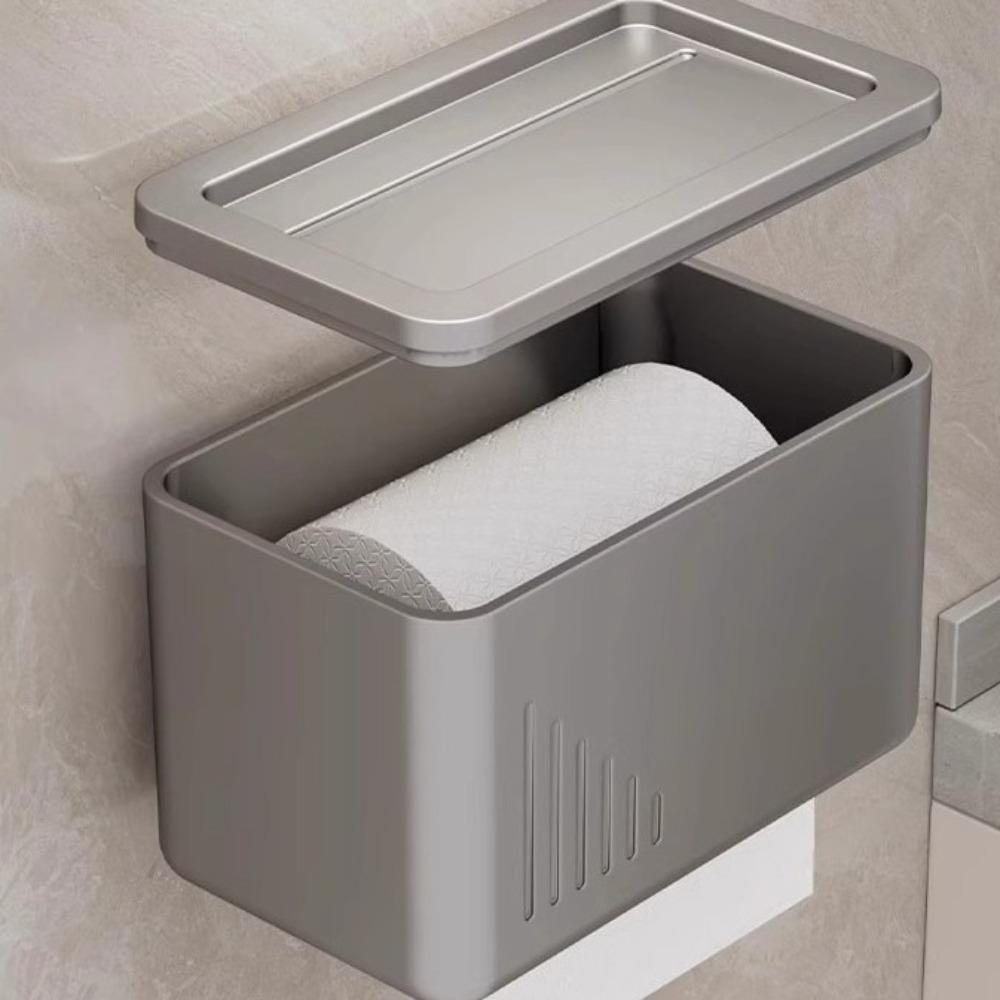 Light Luxury Toilet Paper Roll Storage Plastic Wall Mounted Storage Box Apartment