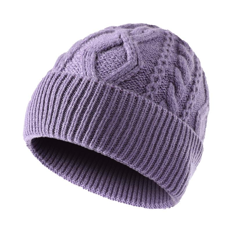 Knitted hat men's wool winter warm ear protection wool hat scarf set women's outdoor anti-cold