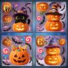 Removable Halloween Decorations Pumpkin Window Clings, Cartoon Cat Static Sticker, Jack O Lantern Stickers PVC Decals for Party Home Decoration