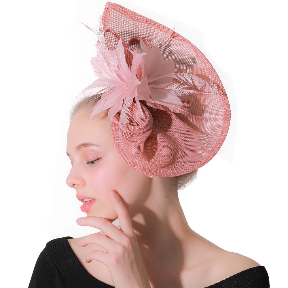 Europe And The United States New Feather Hairpin Bridal Hair Accessories Banquet Party Performance Hemp Hat Ball Headdress