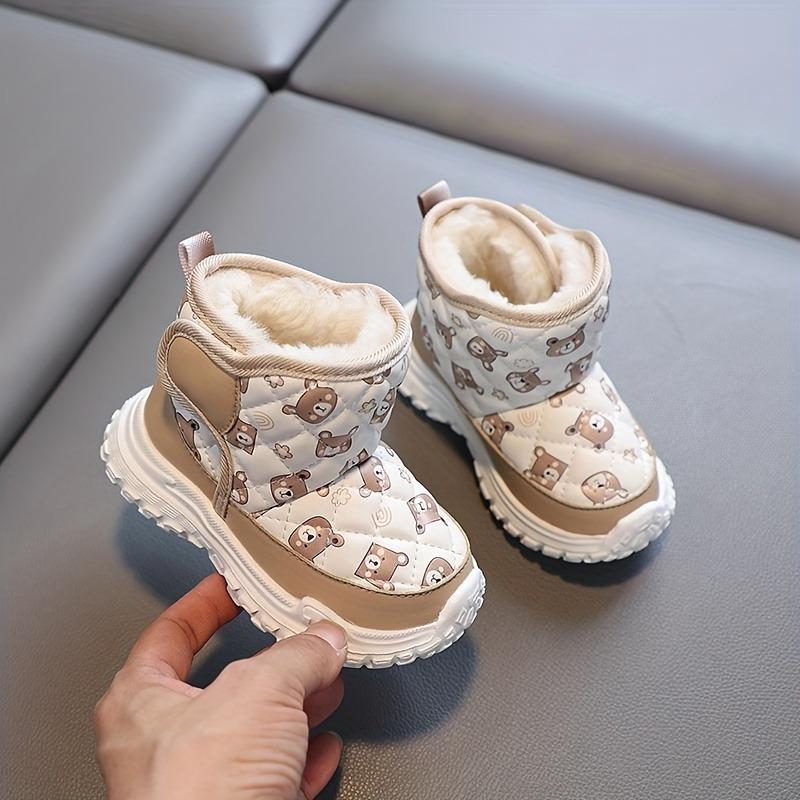 Winter Snow Boots Boys Girls Outdoor Indoor Non Slip Warm Cartoon Designs Wind Snow Protection