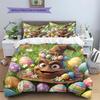 Magical Easter Egg Pattern Bedding Quilt Set Quilt Cover Pillowcase Home Decoration Birthday Gift (1 * duvet cover + 2 * pillowcase, without core)