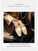 Grape Mom French Square Toe Diamond Buckle Low Heel Pointed Toe Mule Slippers for Women