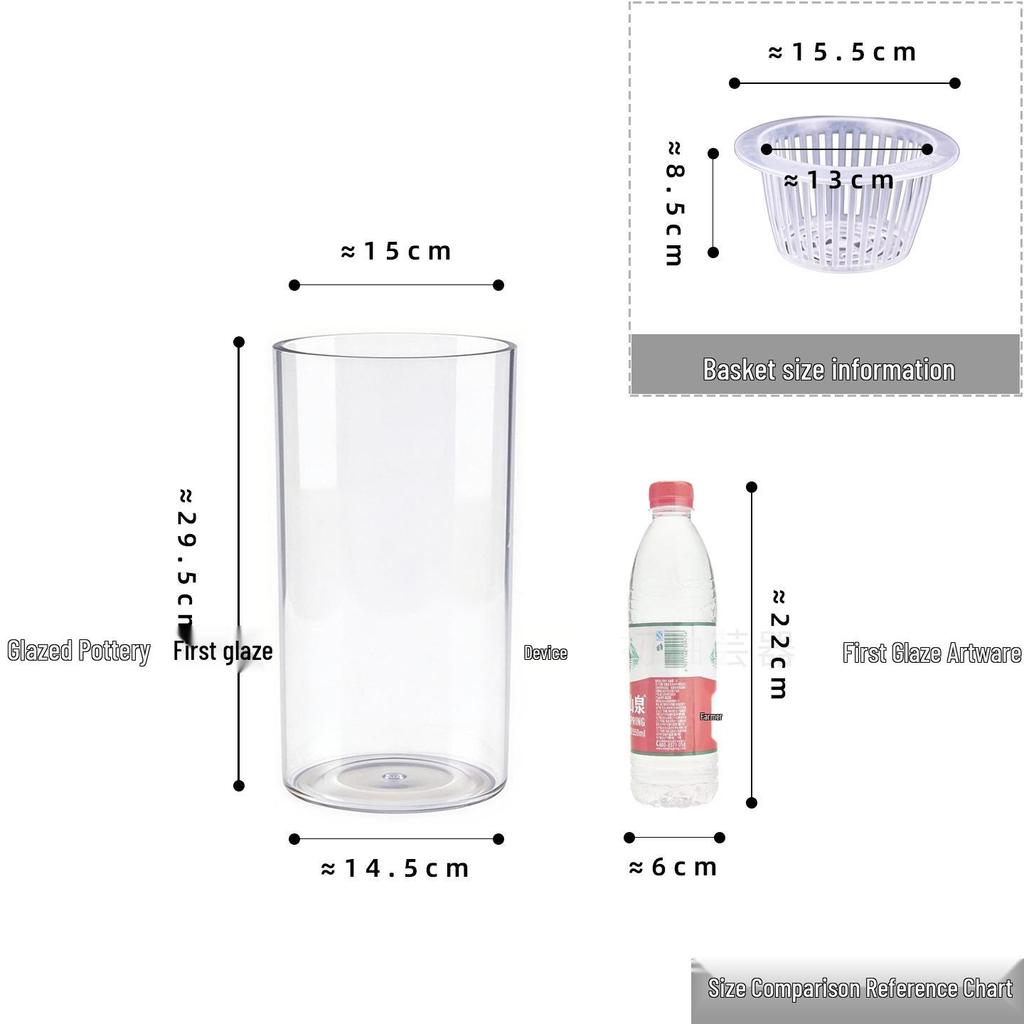 Large Transparent Vase for Hydroponic Plants: Coin Plant, Orchids, Money Tree, Plastic Flower Pot