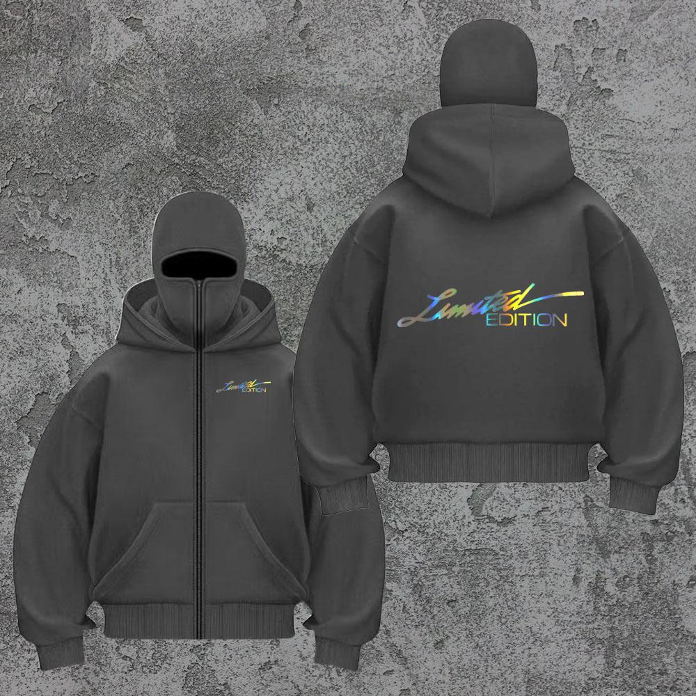 

Мужские и женские худи, двухслойные маски для лица, принт для Хэллоуин-вечеринки, темные худи на молнии, модная мужская одежда XXXL