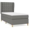 Maison Exclusive - Slatted Bed Base with Mattress Dark Grey 90x200 Cm Fabric