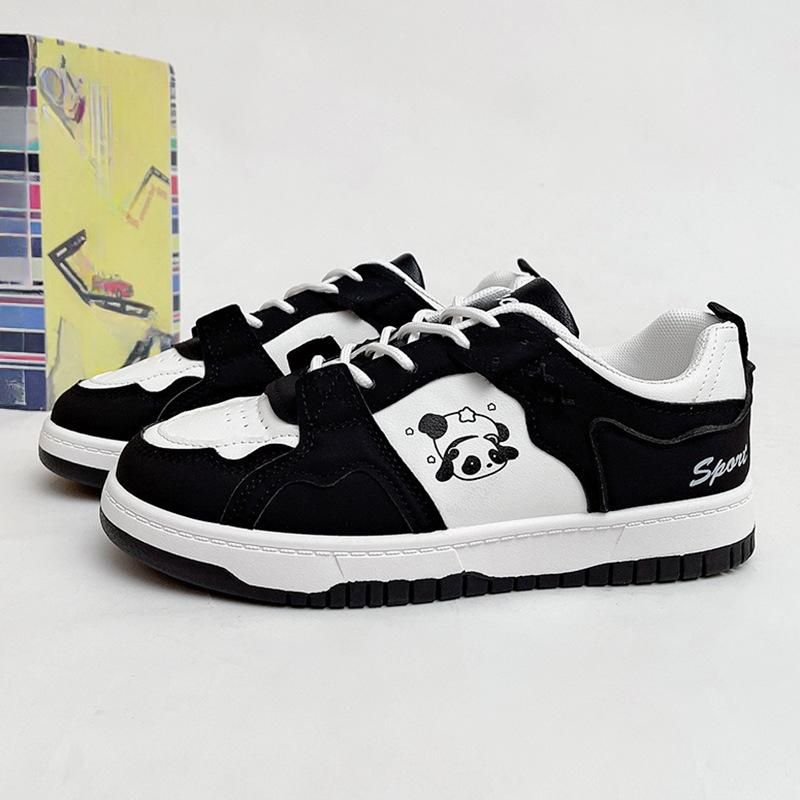 Girls Pink Panda Board Shoes Children Spring Ins Tide Little White Shoes Platform-soled Versatile Student Single Shoes