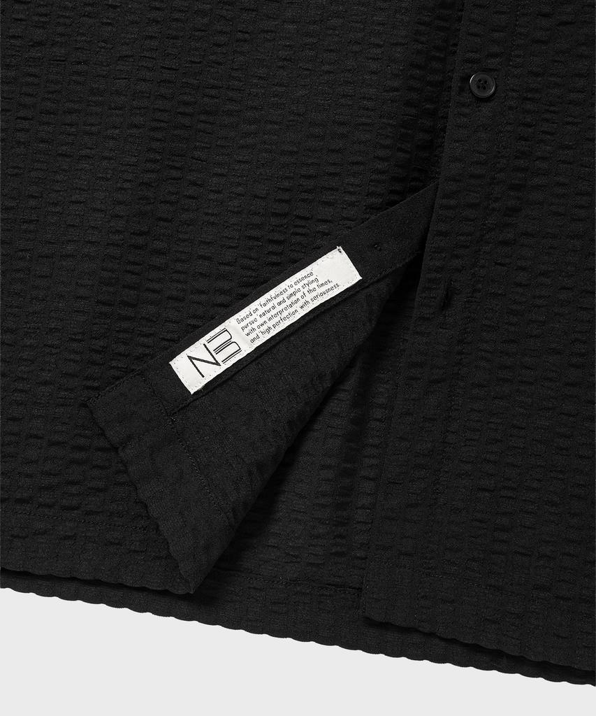 NONBLANK Seersucker Veil Hs Shirt_Black