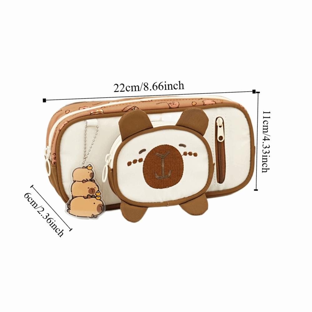 Large Capacity Capybara Pen Bag Detachable Cartoon Pencil Case Lovely Capybara Pencil Case Student
