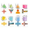 8 Pieces Geometric Solids Learning Toy Portable Math Manipulatives 3D Shapes & 2D Folding Nets for