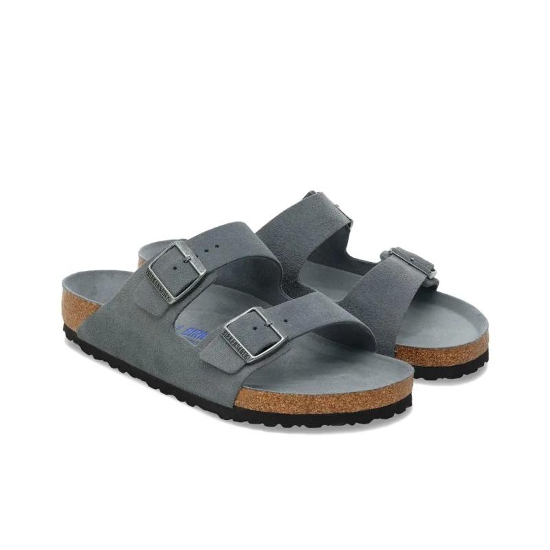 Birkenstock Arizona Soft Footbed Unisex Retro Comfort Slide Sandals Grey Regular (Wide) 1030860 37
