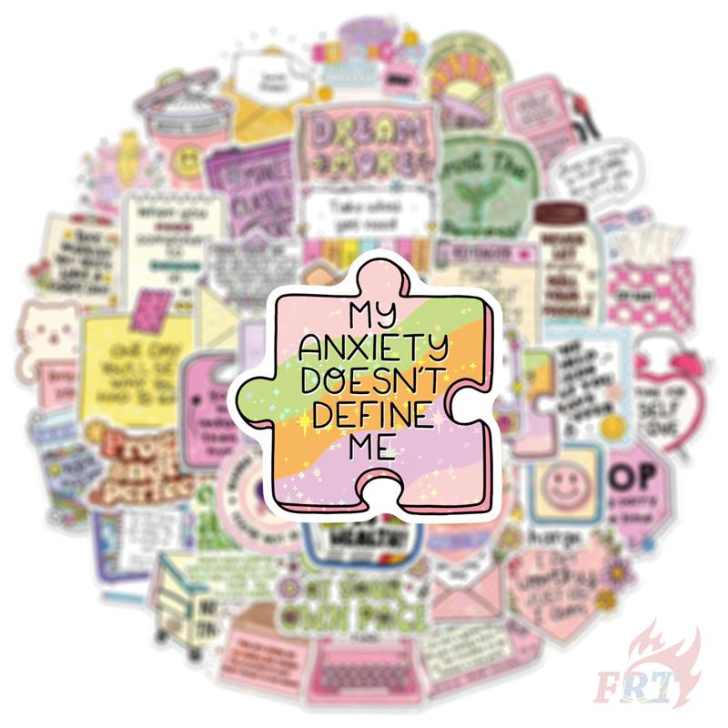 50Pcs/Set Funny Healing Phrase Series 01 Shiny Stickers DIY Fashion Waterproof Doodle Decals Stickers