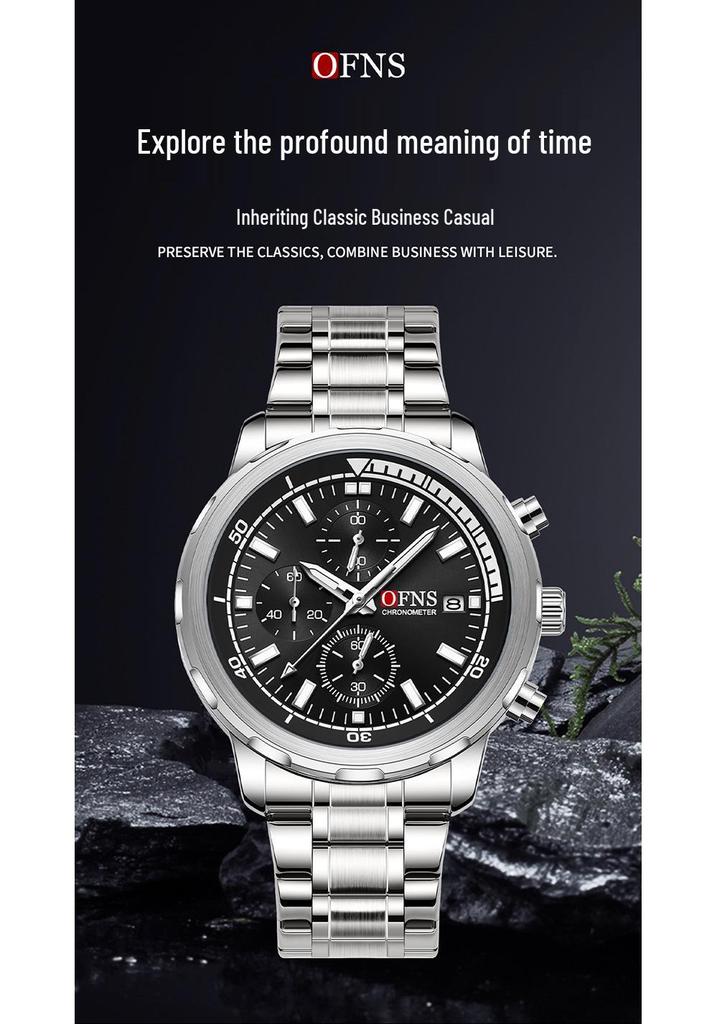 Oufanni Men's Waterproof Luminous Quartz Chronograph Watch