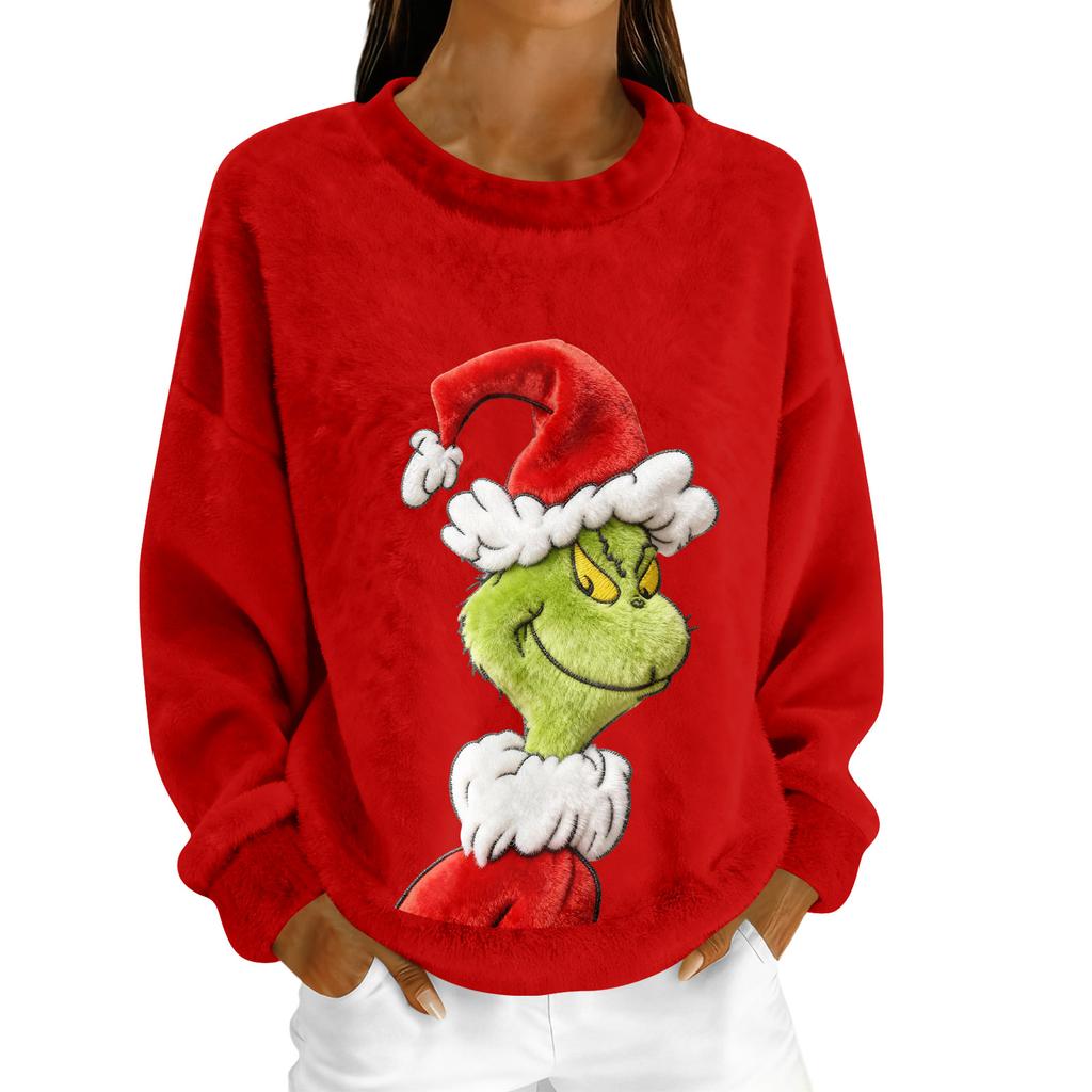 Damen Fleece-Hoodie Langarm Rundhals Lässig Bequem Locker geschnitten Leicht Damen-Hoodie