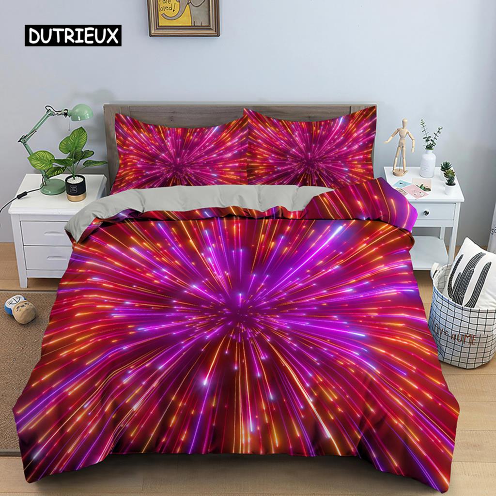 3D Duvet Cover Psychedelic Bedding Set Luxury Quilt Cover with Zipper Closure 2/3pcs King Comforter Cover Polyester Duvet Cover