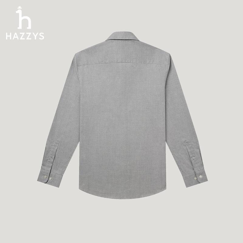 HAZZYS Men s 2025 Autumn Houndstooth Long-Sleeve Shirt L