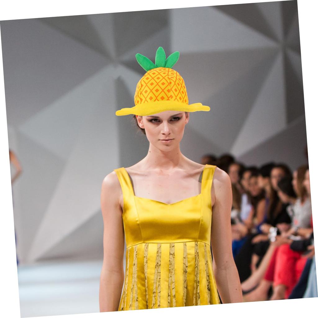 Healeved Pineapple Hat, Kids' Fruit Headgear, Lightweight 59g, Pretend Play, Party Hat, Children's Costume Accessory, 13.78 X 12.80 X 12.60 Inches