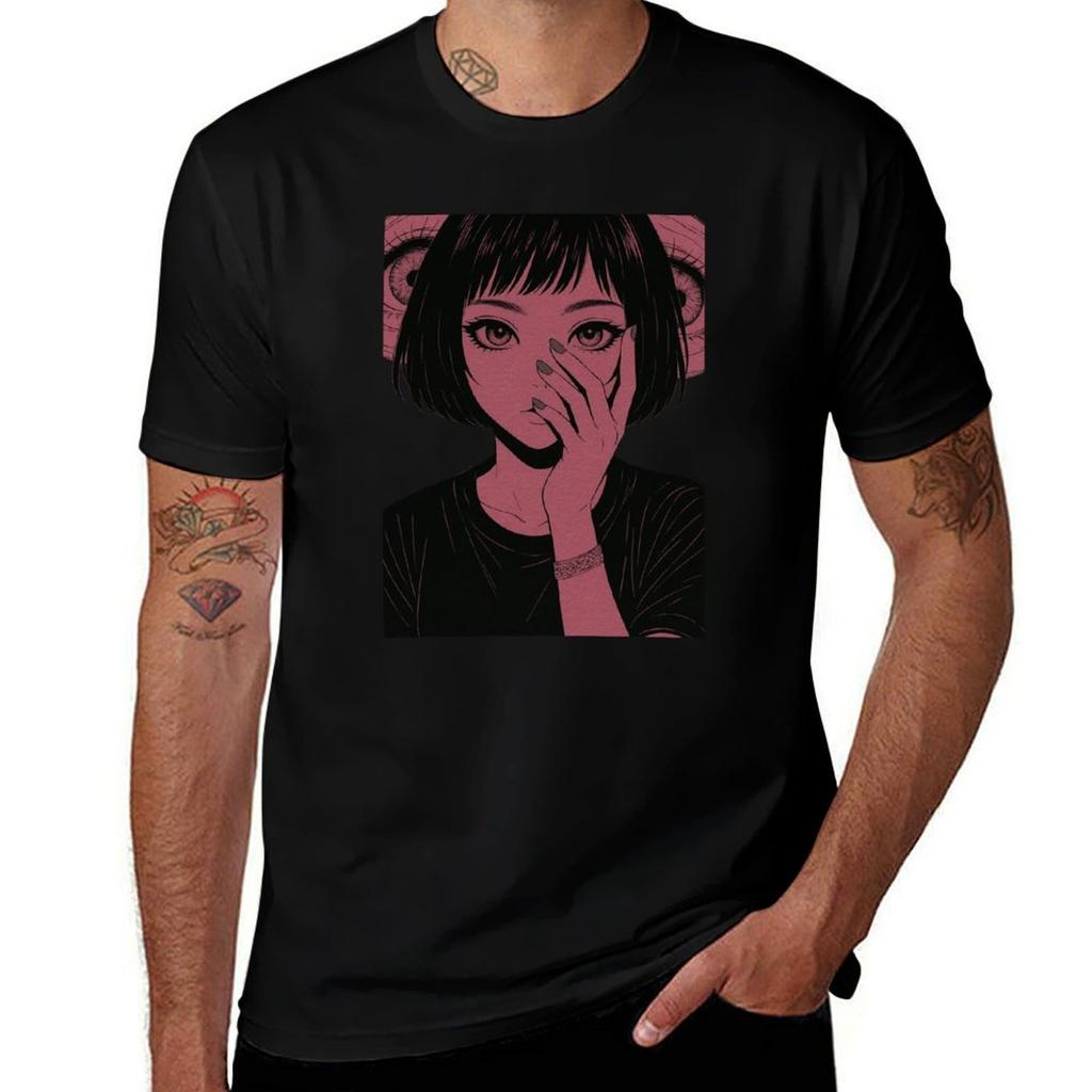 Paranoia Anime Girl TShirt rapper graphic tees oversize tshirts Unisex blacks cotton graphic tees t shirts for Unisex pack