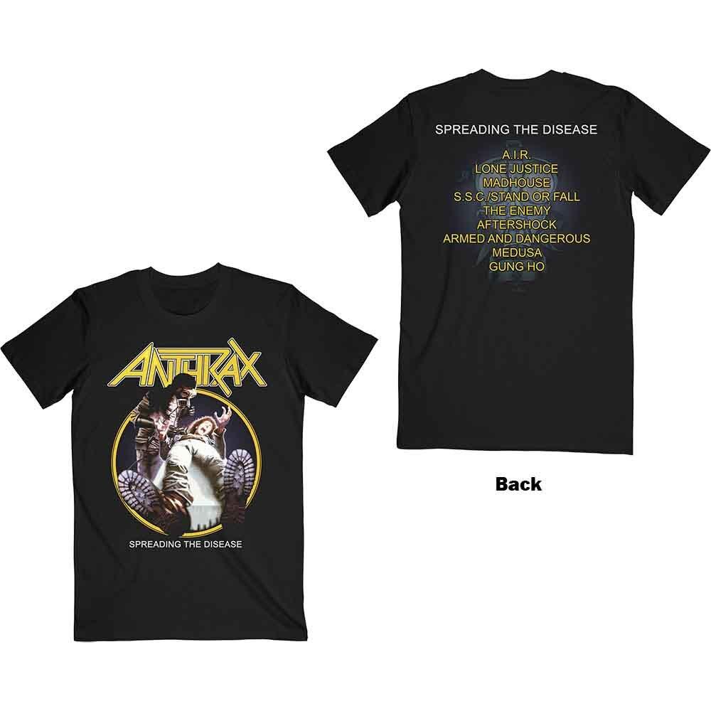 Anthrax  Spreading The Disease Track List  Black T shirt - NEW Unisex T-Shirt S