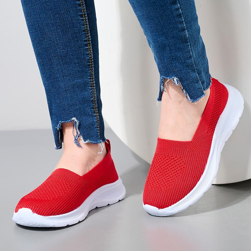 200G light women's shoes large size 36-43 flying weaving eva casual running sports shoes women's new models