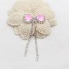 2 Pieces of 26 * 59mm Silver Shiny Flat Bow Tassel Mocha Pendant DIY Hair Accessories, Earrings, Clothing, Wedding Decoration
