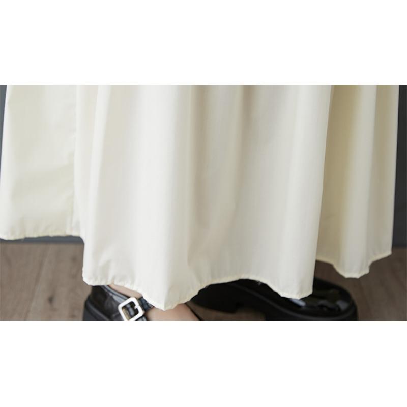 DIMANAF 2025 Spring Summer Plus Size Women New Skirts Vintage Elastic Pleated Elegant Long Skirts High Waist