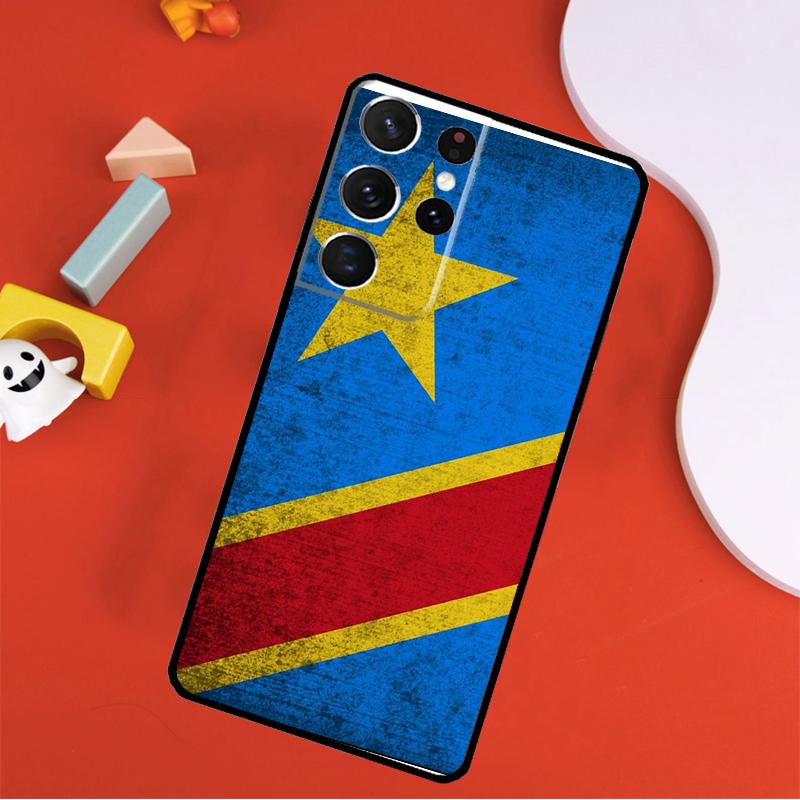 Democratic Republic of Congo Flag Phone Case For Samsung Galaxy S23 S22 S21 Ultra S20 FE Note 20 10 S8 S9 S10 Plus S10e Cover