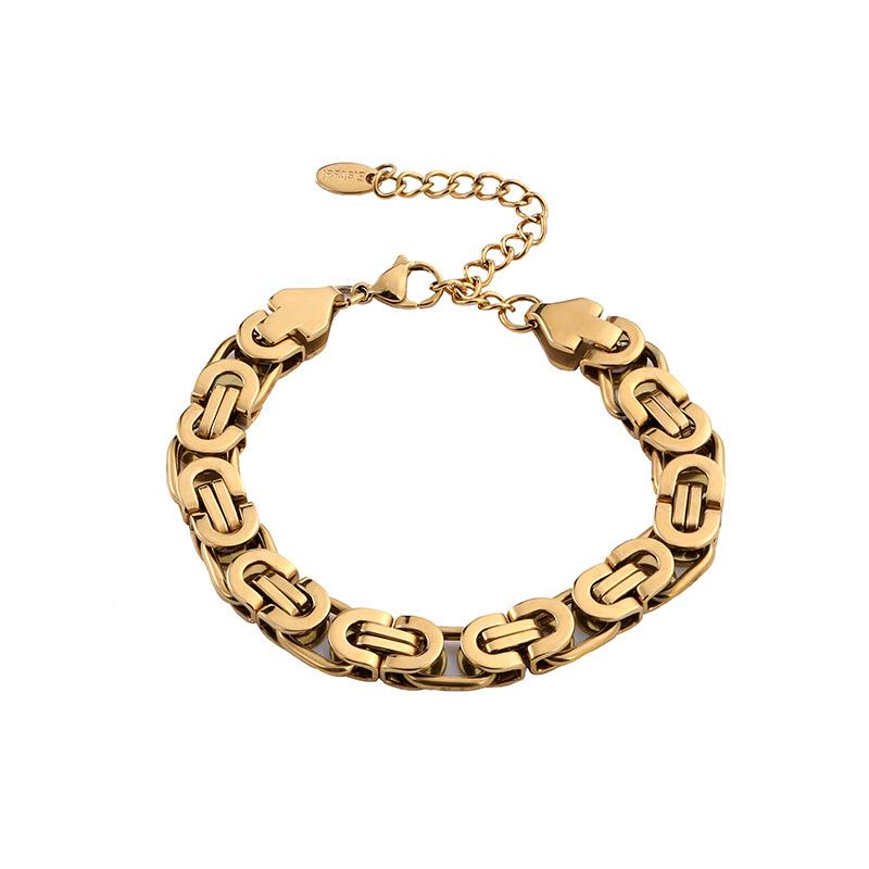 Hip Hop Retro Bracelet Titanium Steel Men'S Niche Design Heavy Industry Popular Bracelet
