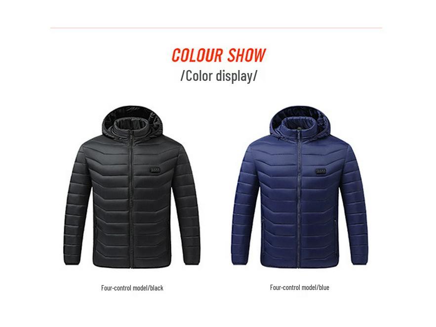 Heated Cotton Coat with Intelligent Temperature Control for Outdoor Couples