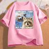 Funny Meme TShirt Sometimes I Think But Then I Forget Funny Trash Raccoon Cat Printed Tshirt Humor Aesthetic Women Clothes