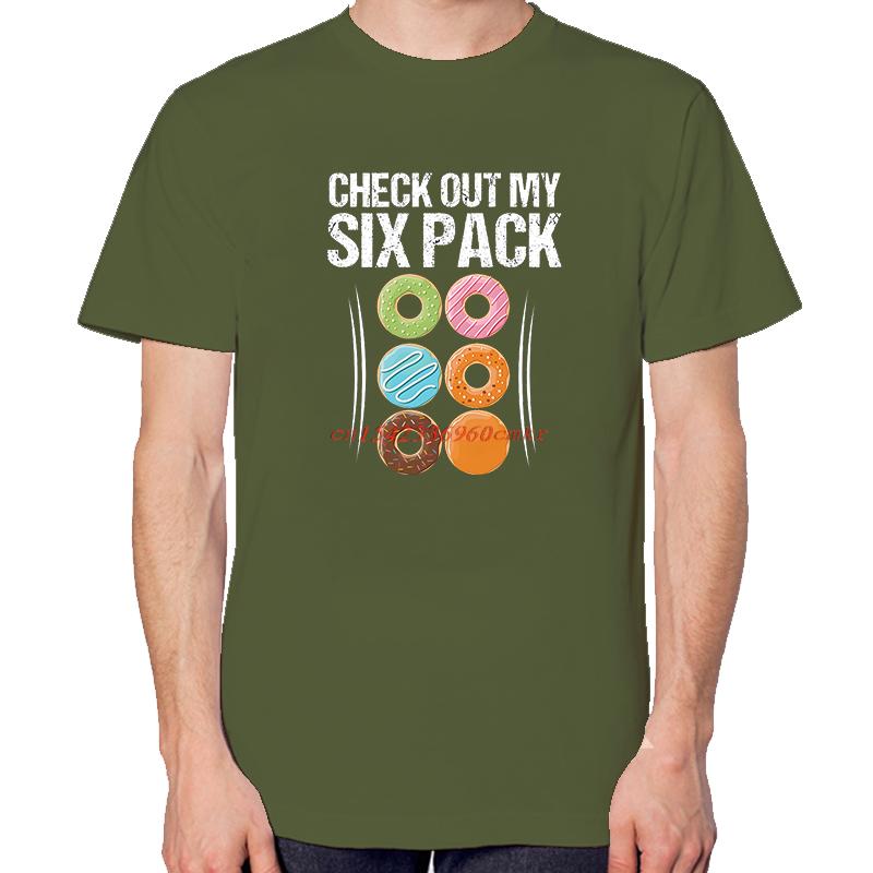 Check Out My Six Pack Abs Muscle Donut Gift Graphic T Shirts Summer Crewneck Tees Tops Cotton Unisex Breathable Print T Shirt