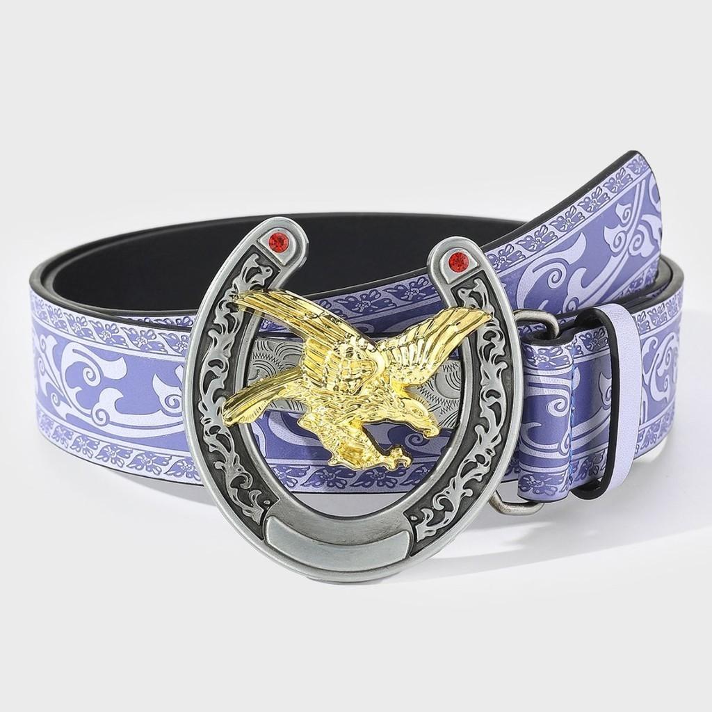 Artistic Eagle Shaped Pu Leather Belt For Men With Ethnic And Vintage Touch