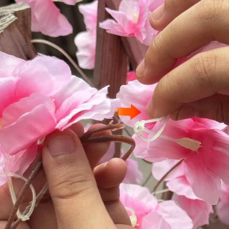 Artificial Sakura Flowers Silk Cherry Blossoms Vines Rattan Garland Christmas Garden Arch Ornament Wedding Party Home Decoration