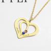 Love Heart Birthstone Necklace with Diamond Initials - Unisex Fashion Pendant Jewelry