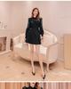 2023 Spring/Summer Black Chinese Style A-line Slimming High Waist Midi Skirt for Women