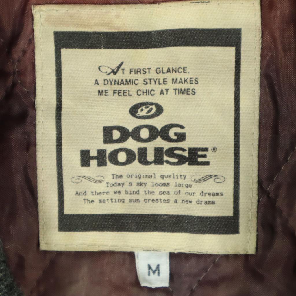 DOG HOUSE Embroidery Chain embroidery Long sleeve Zip jacket M gray Men's Used