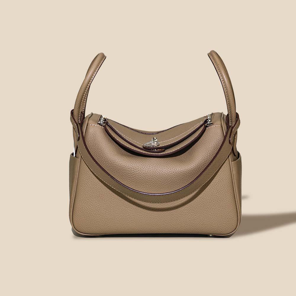 New Mini Lindy Bag 19cm (NO LOGO) Genuine Leather Boston Bag Real Cowhide Fashion Versatile Women Single Shoulder Crossbody Handbag