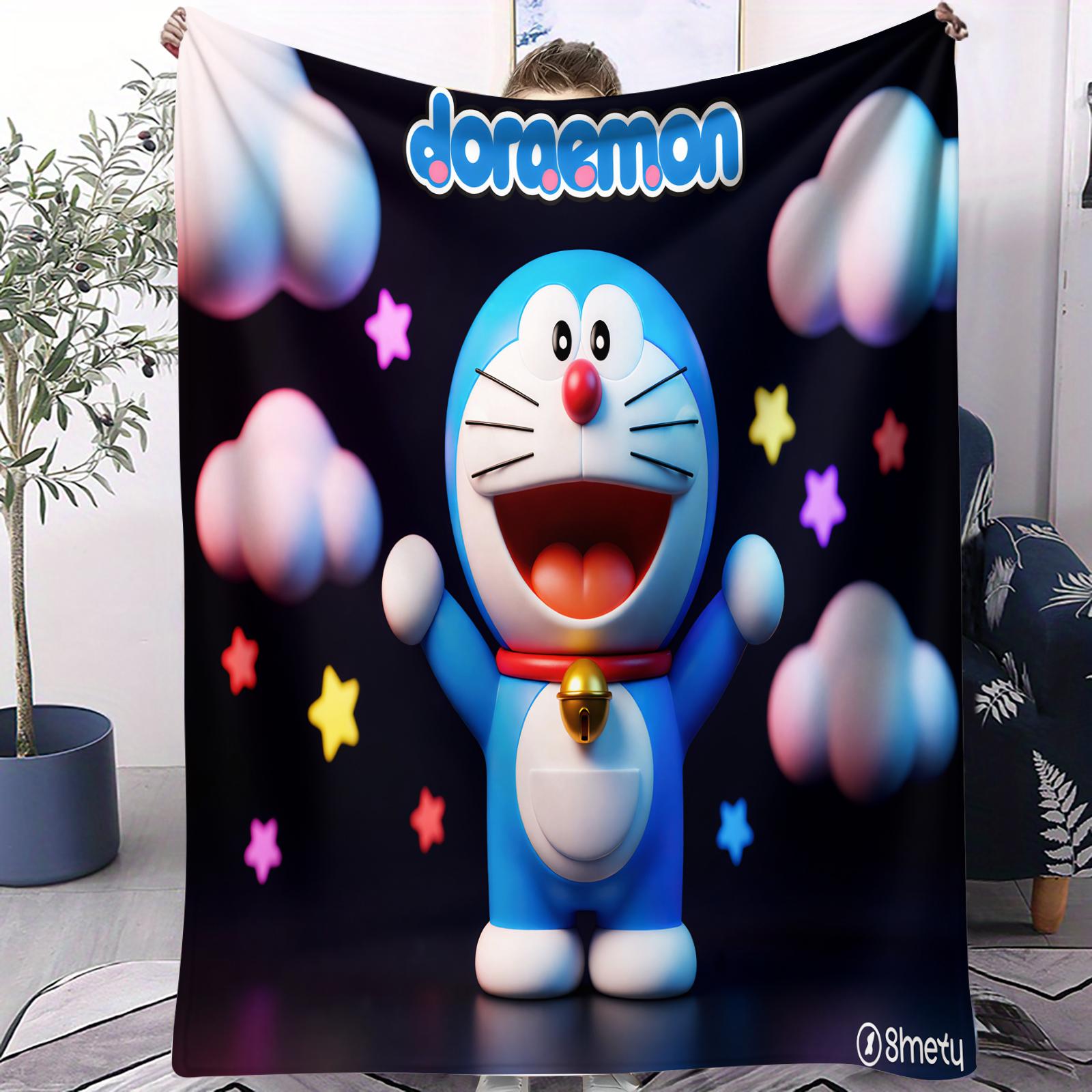 

Kawaii SakuraDoraemon In Crystal Ball Fleece Blanket Warm Soft Street Trend Plush for Girls Boys for Home Camping Travelling 70x100cm